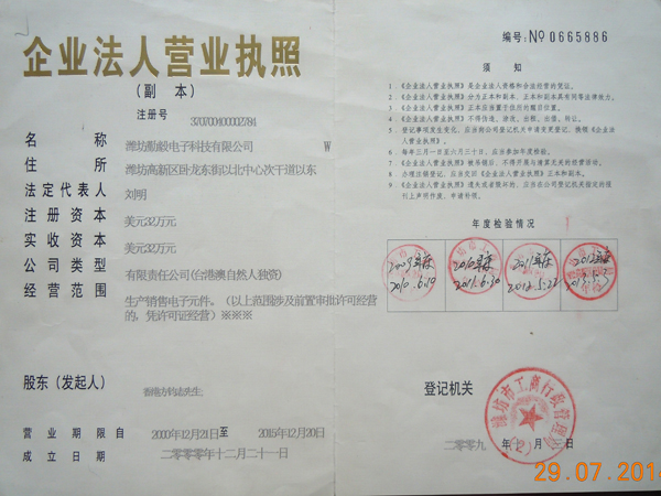 The business license